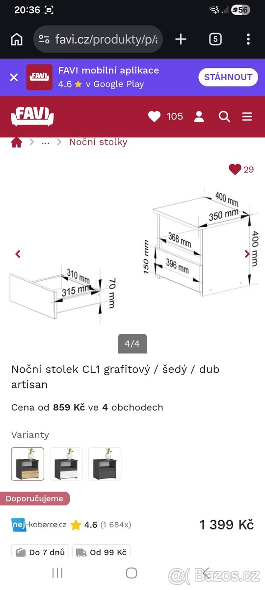 noční stolek - nový - 3