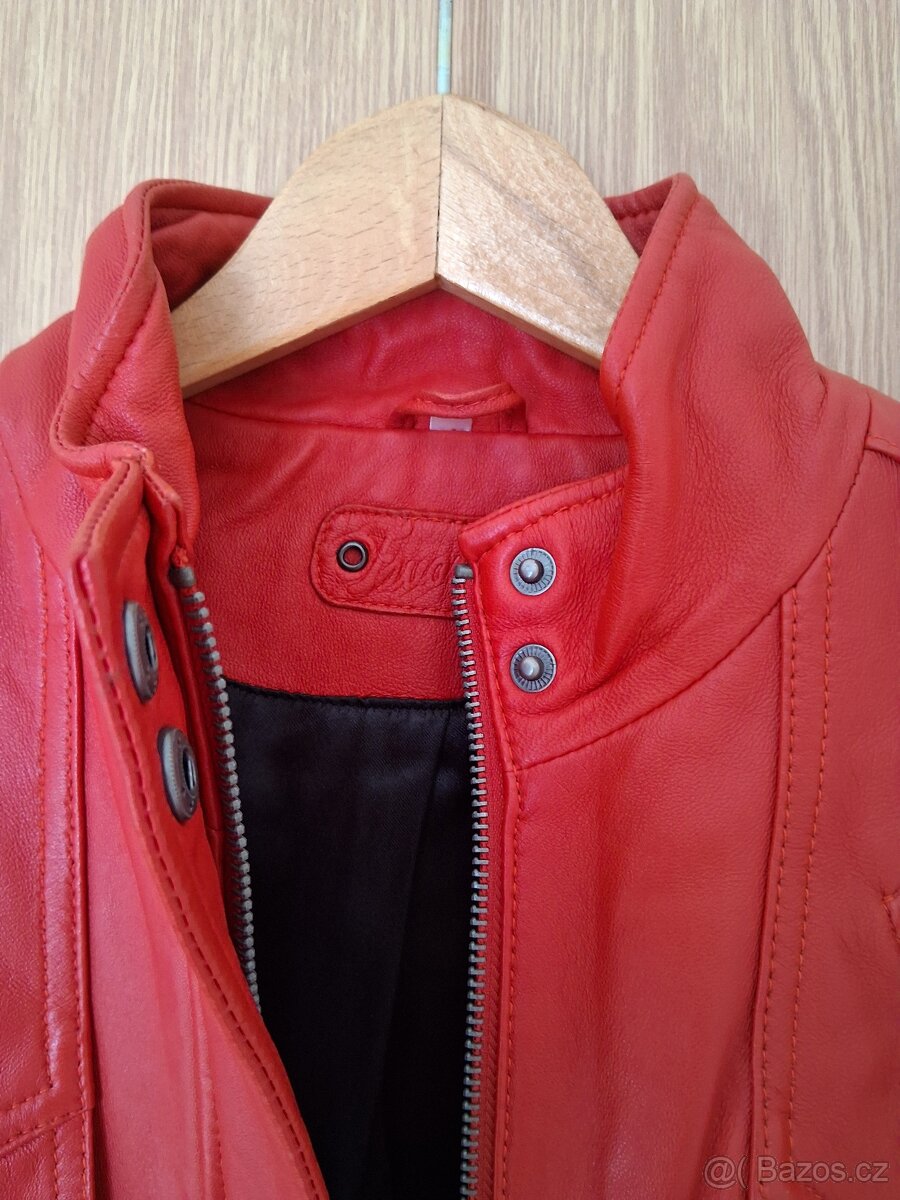 Dámská kožená bunda do pasu - 3