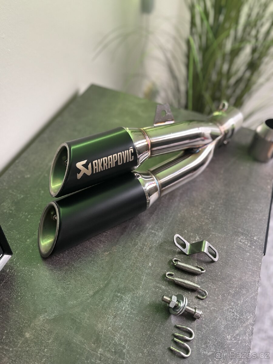 Akrapovič dvojitá koncovka výfuku na motorku 51mm - 3