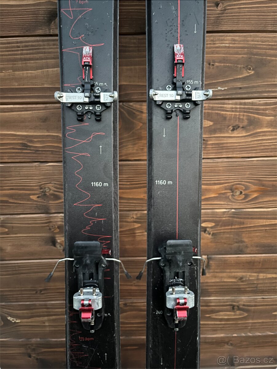 Prodám skialpový set Egoe - lyže, pásy, vázání - 3