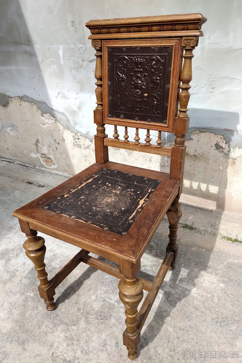 Historická židle k renovaci - 3ks - nabídka - 3