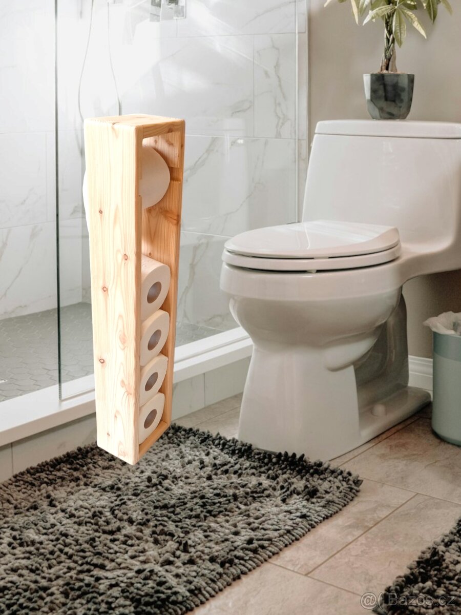 Dřevěný držák toaletního papíru - 3