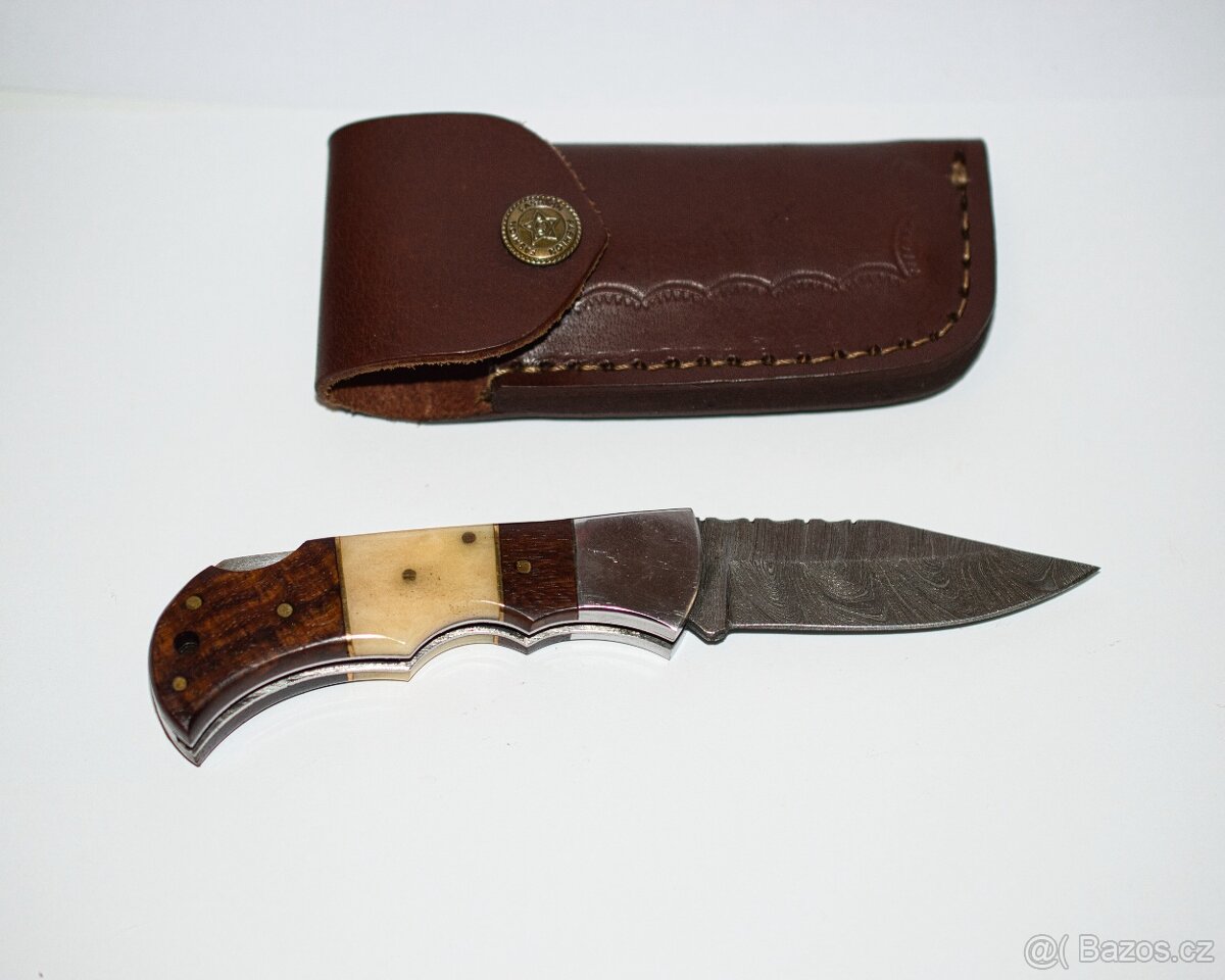 Kuchyňský cestovní nůž - ruční výroba, damašek - 3