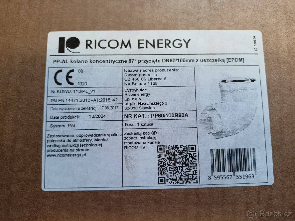 Prodám nové koleno na kondenzační kotel - 3