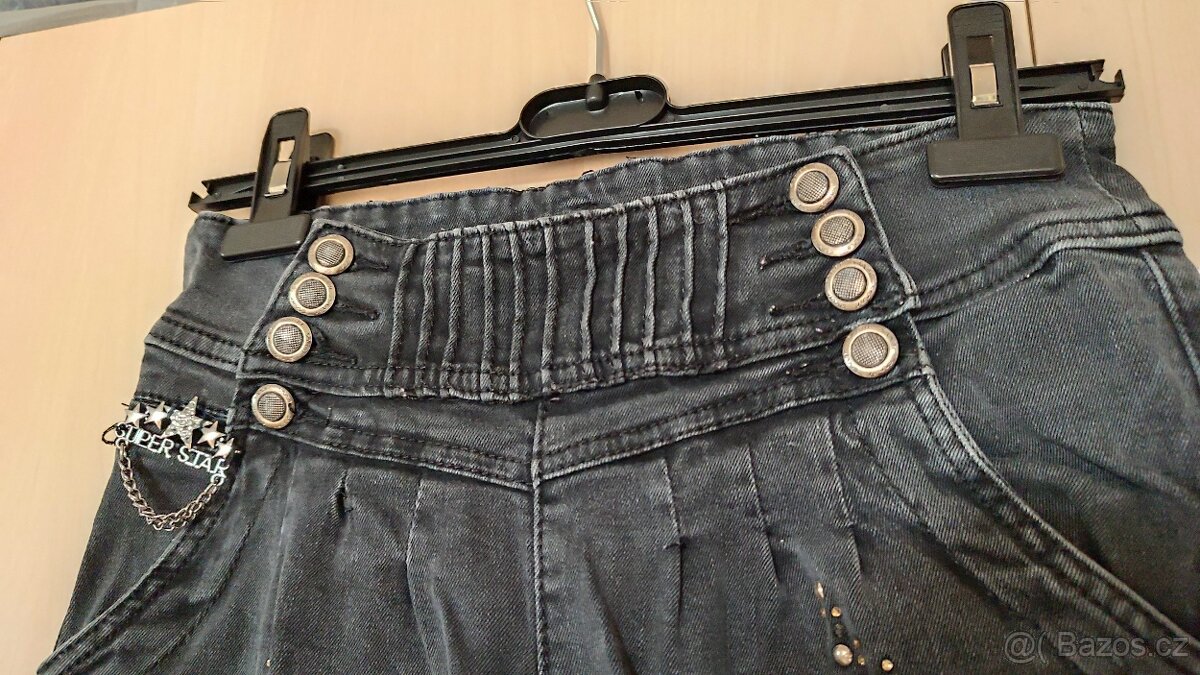 Černé džíny s kamínky - 3