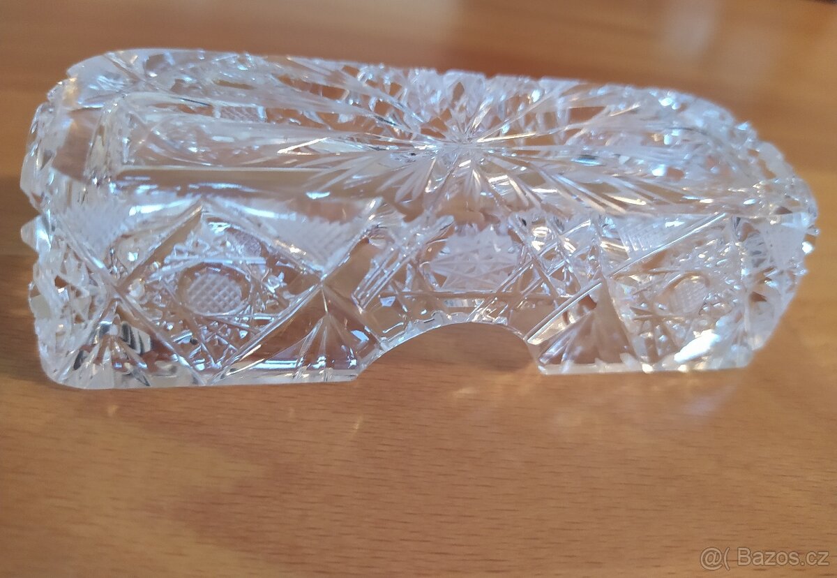 Starý luxusní broušený křišťálový stojánek na párátka - 3