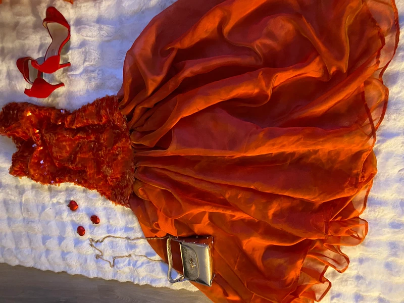 Maturitni plesove saty dlouhe cervene tanecni 38 - 3