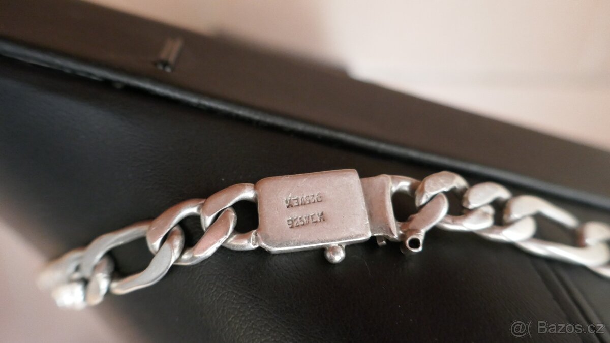 MASIVNÍ STŘÍBRNÝ ŘETĚZ FIGARO 84.22G//63CM//9MM - 3