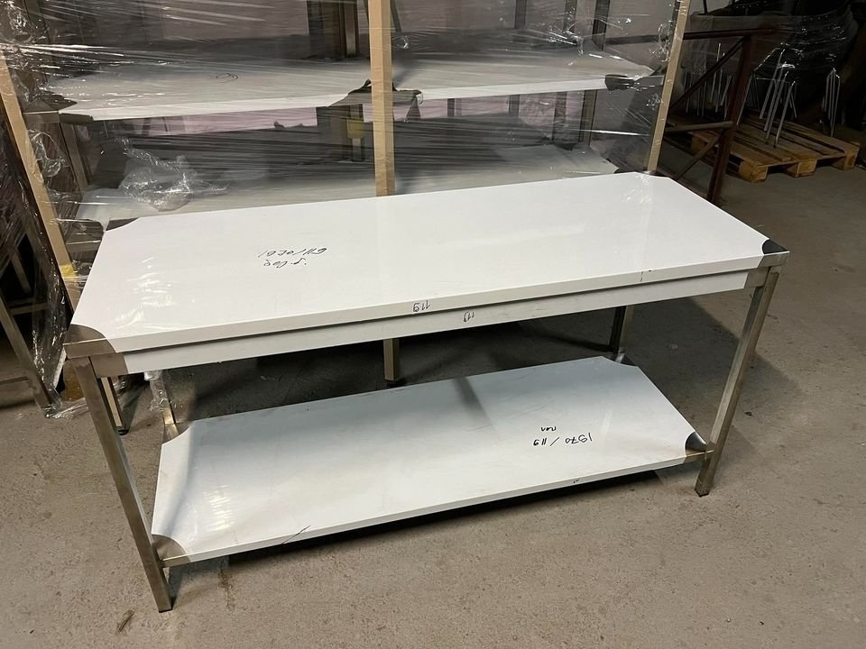 Nerezový stůl do prostoru 1 police(délka 50-200cm) - 3