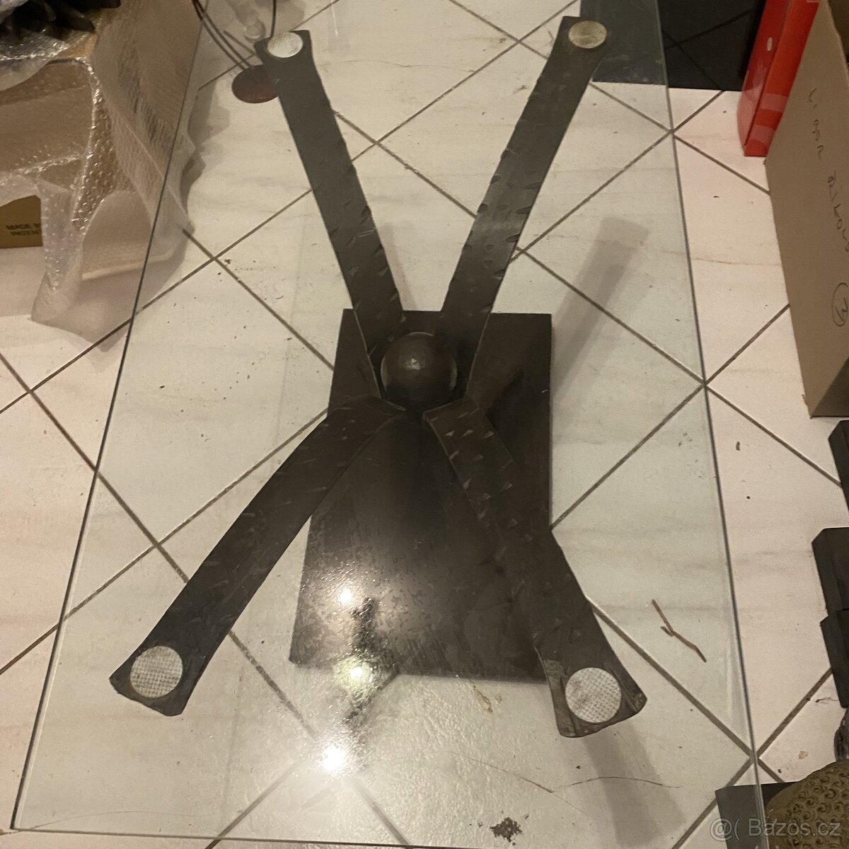 Robusní,kovaný stůl kovářská, konferenční stolek - 3