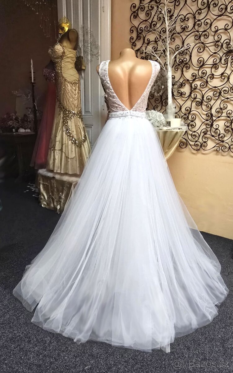 PŘEKRÁSNÉ SVATEBNÍ ŠATY 2v1 - 3