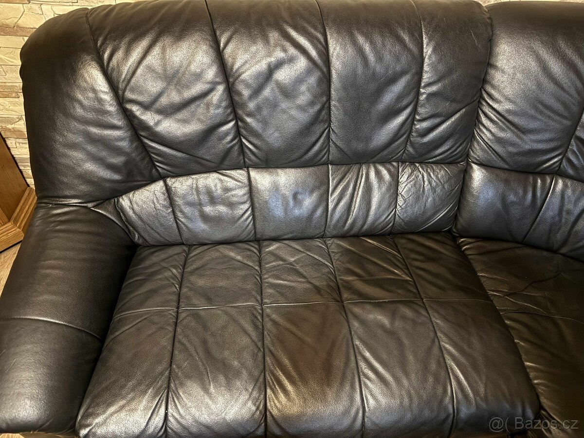 Celokožená souprava do L + křeslo - 3