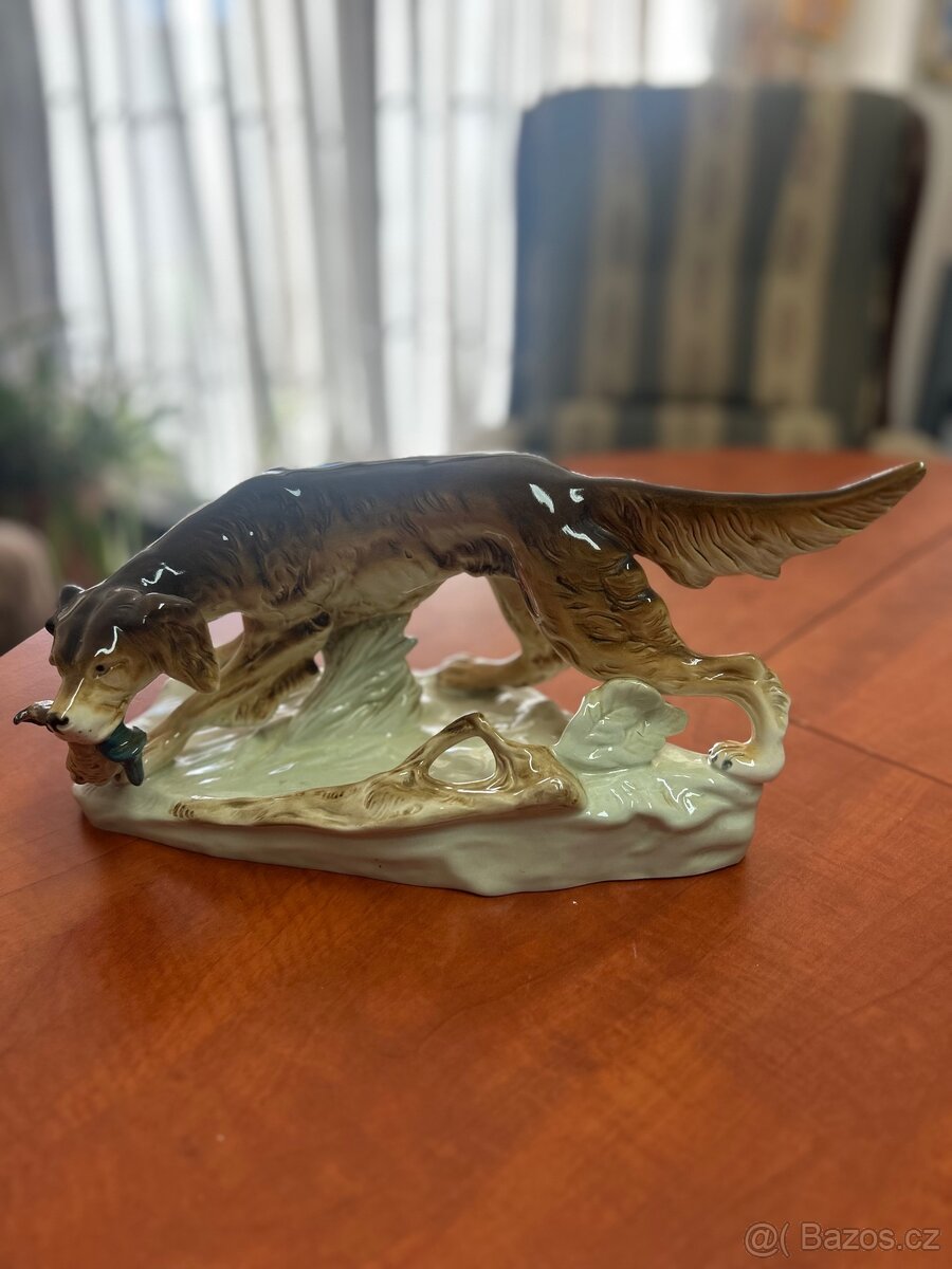 Soška lovecký pes s kachnou - 3