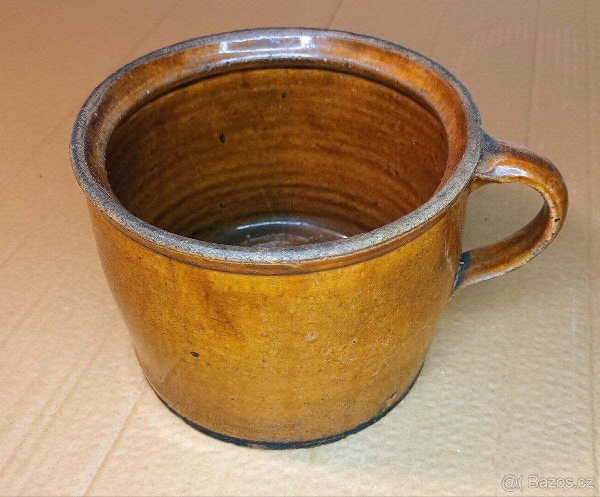 Starý krásný kameninový krajáč TOP stav - 3