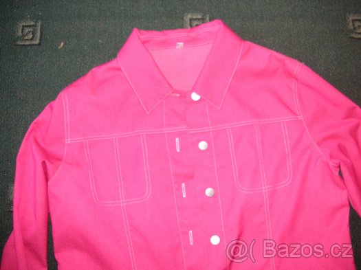 Krásná růžová bundička bunda dámská velikost 42 - 3