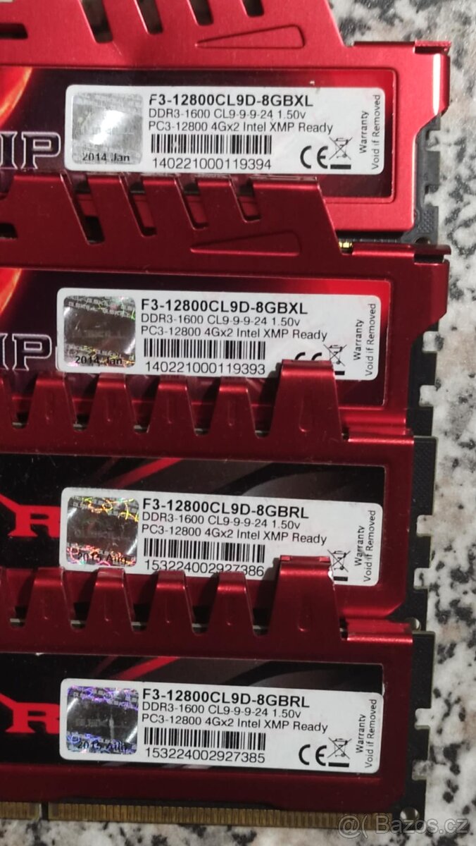 Ram 4GB 8GB 16GB DDR3 1600 CL9 více ks - 3