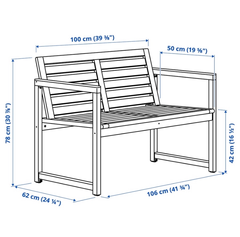NÄMMARÖ lavice s opěrkou a stolička - 3