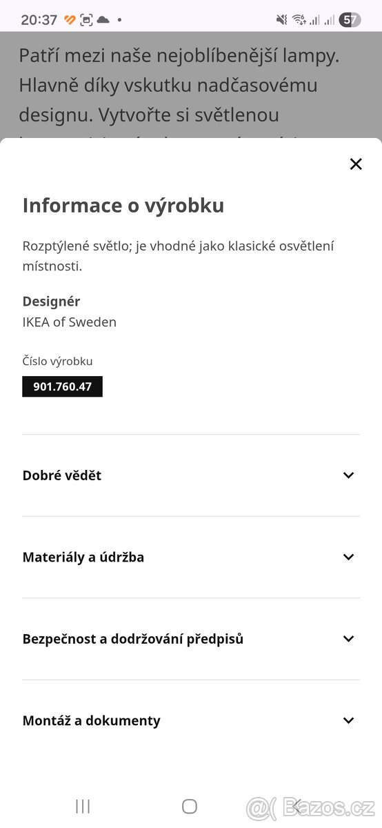IKEA ARSTID stropní svítidlo / nefunguje / PRODÁNO - 3