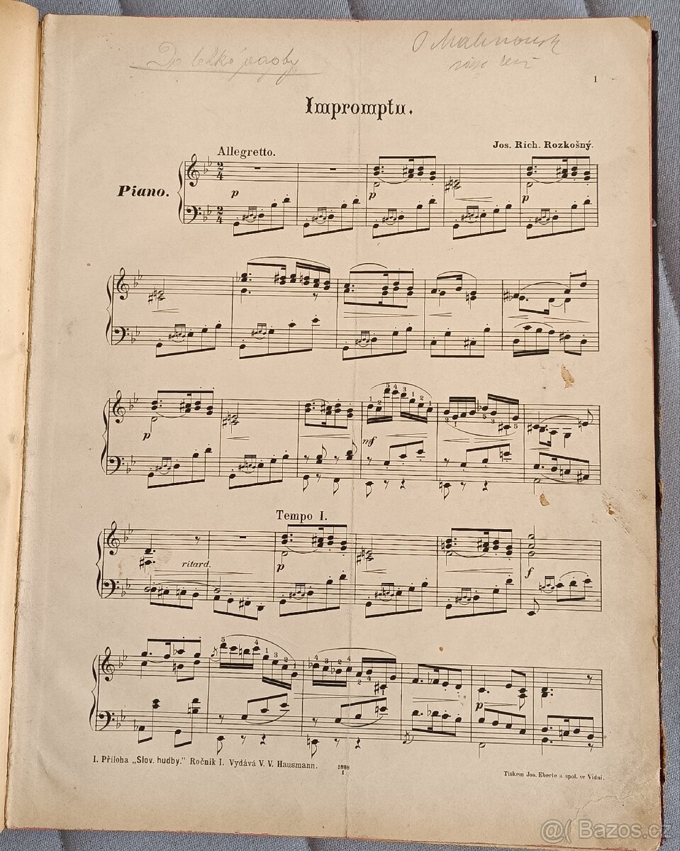 Staré noty - kniha notových zápisů - 3