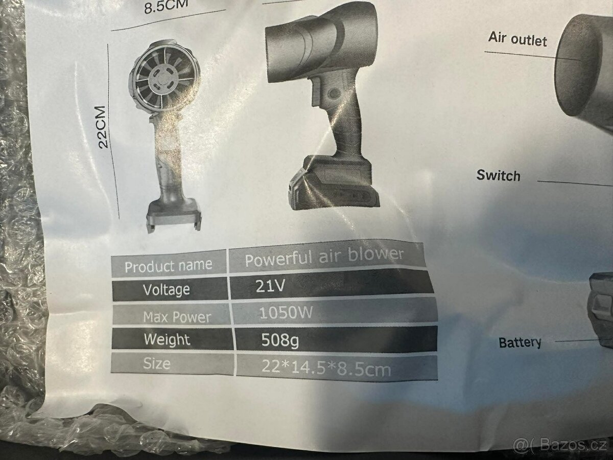 Aku foukač / mini turbo ventilátor (1069) - 3