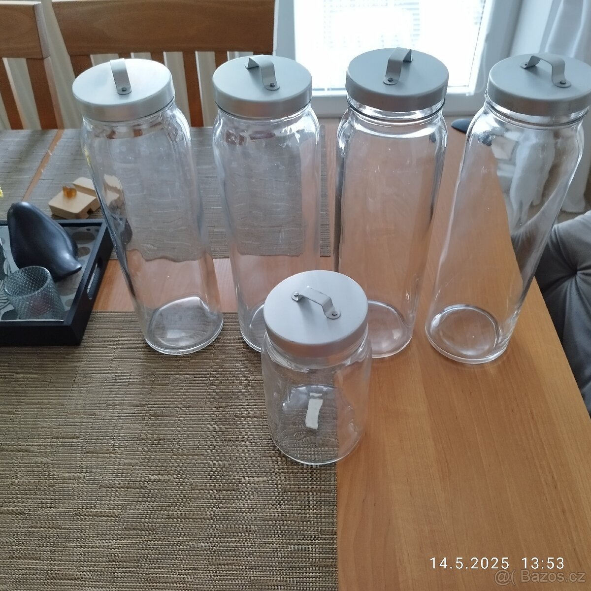 Čtyři skleněné dózy Burken IKEA, vzduchotěsné víčko - 3