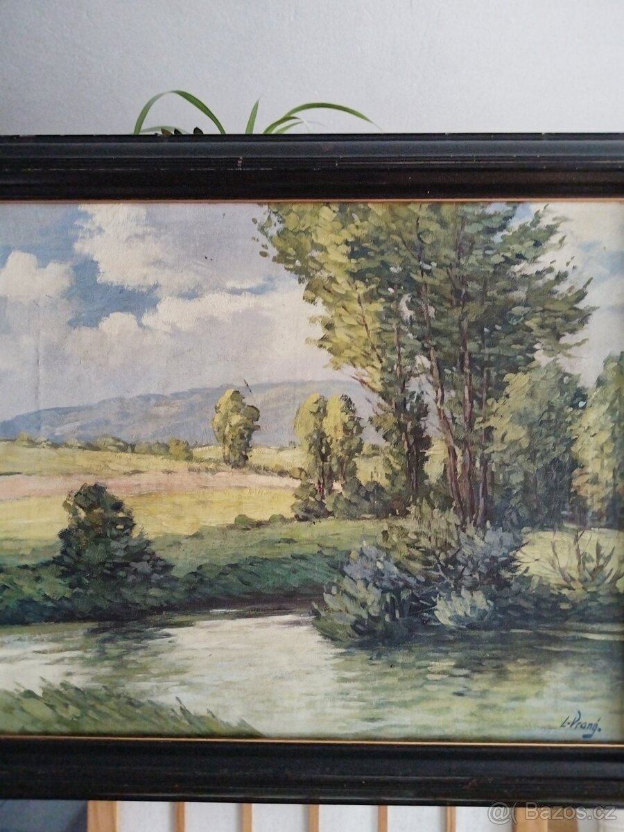 obraz TŮŇ U NĚMECKÉHO BRODU, olej, sign. L. Vraný - 3