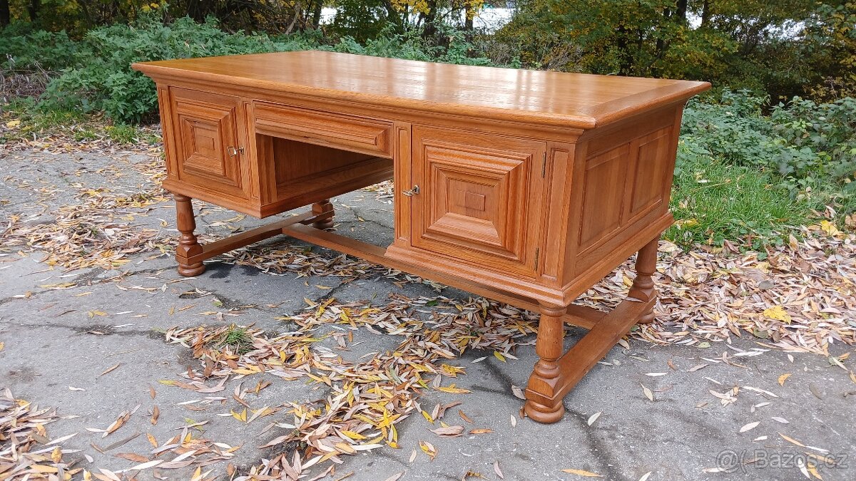 Masivní dubový psací stůl - 3