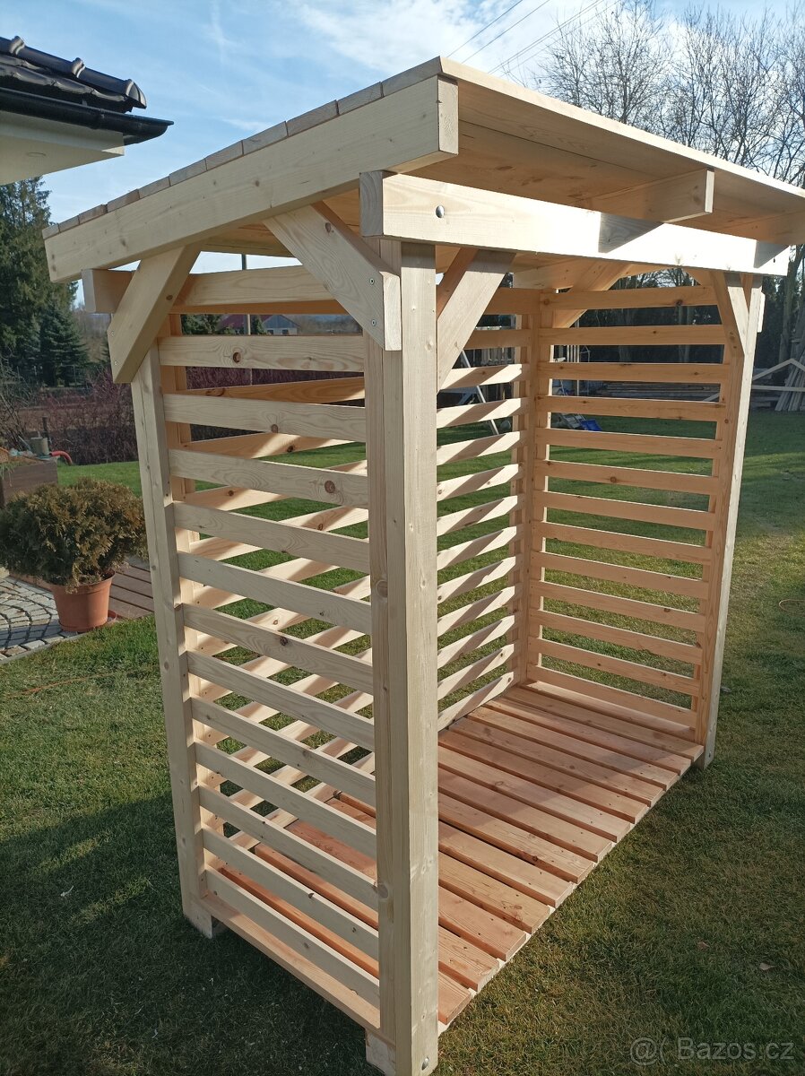 Dřevník 2x2x1 m masiv - 3