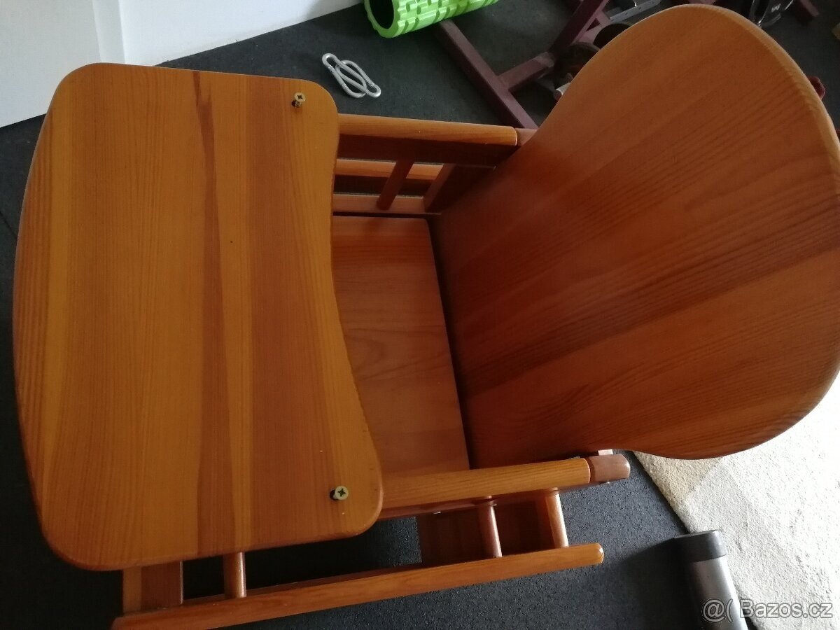 stolička se stolkem dřevěná - 3