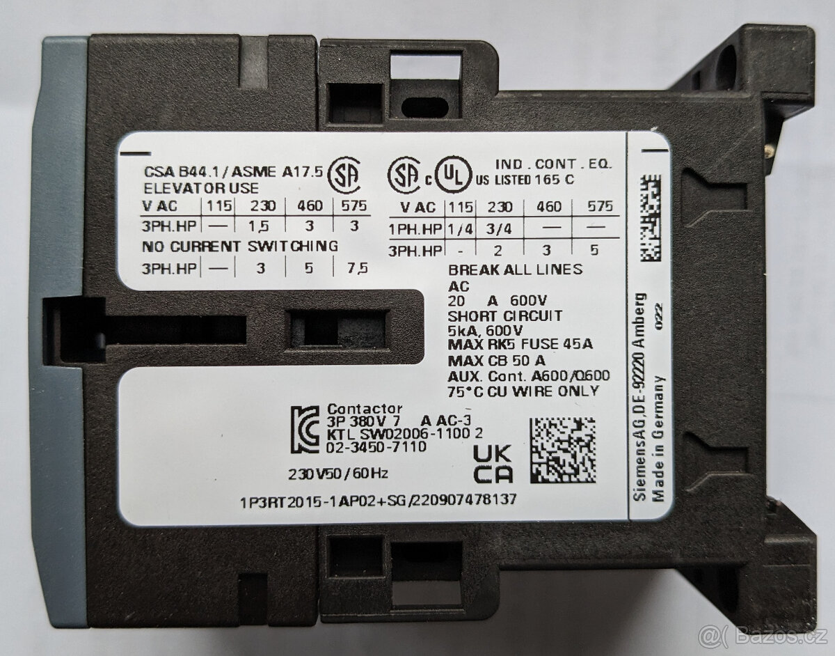 Stykač Siemens 3RT2015-1AP02 - 3