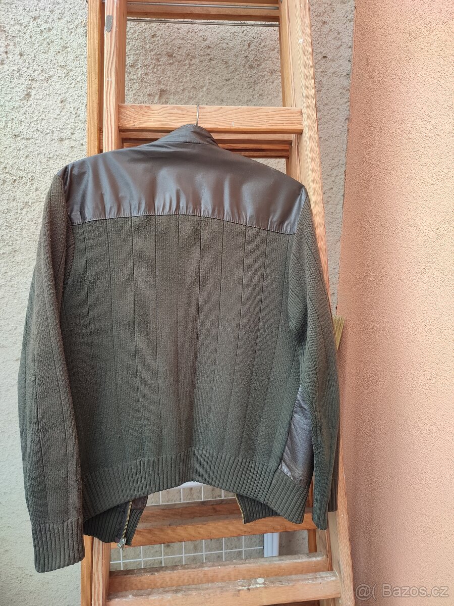 Retro kožená bunda s úpletem - 3