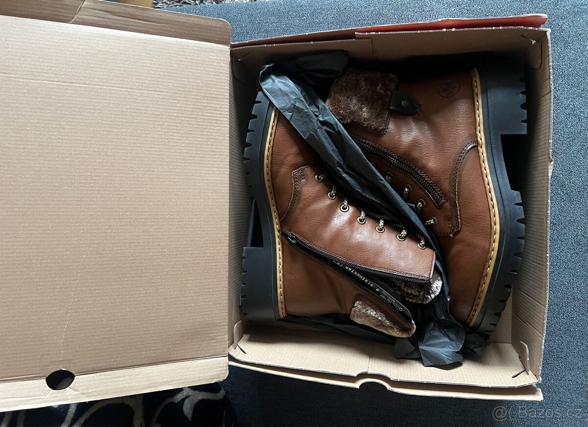 Dámské zimní kožené boty Rieker - 3