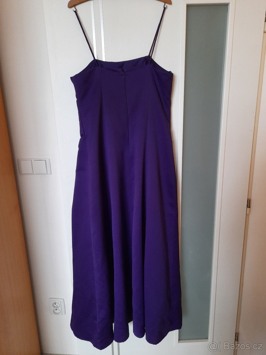 Dámské fialové dlouhé šaty - 3