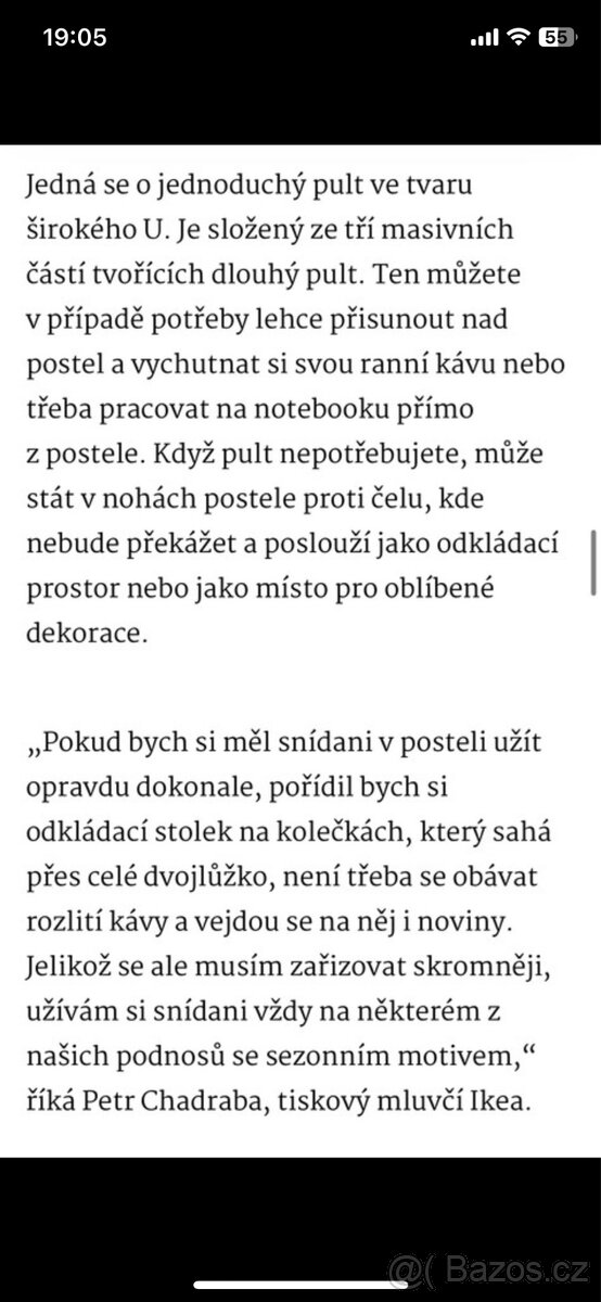 Stolek servirovaci, pracovni Malm, ikea - 3