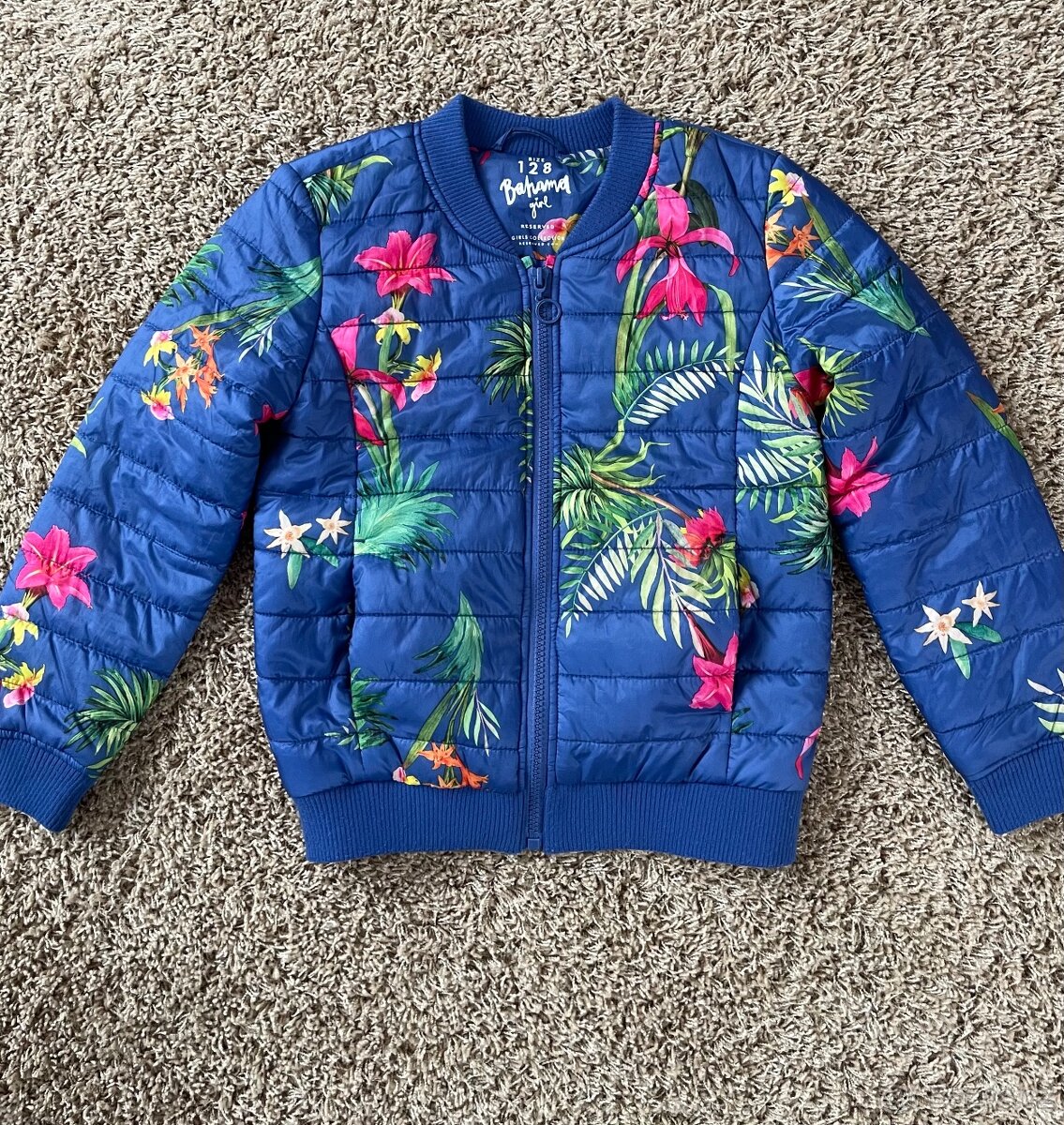 Jarní prošívaná dívčí bunda Vel. 128 - 3