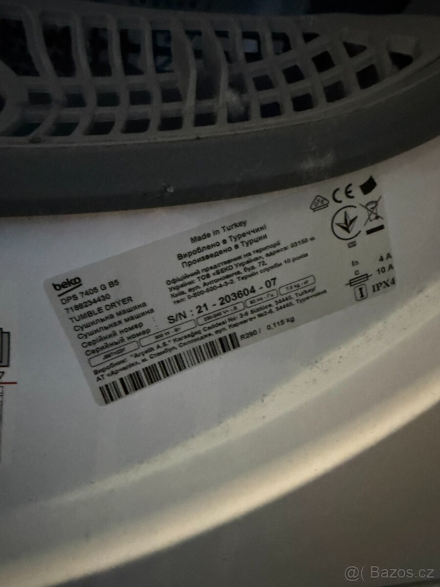 Sušička prádla Beko DPS 7405 G B5 - A++ - 3