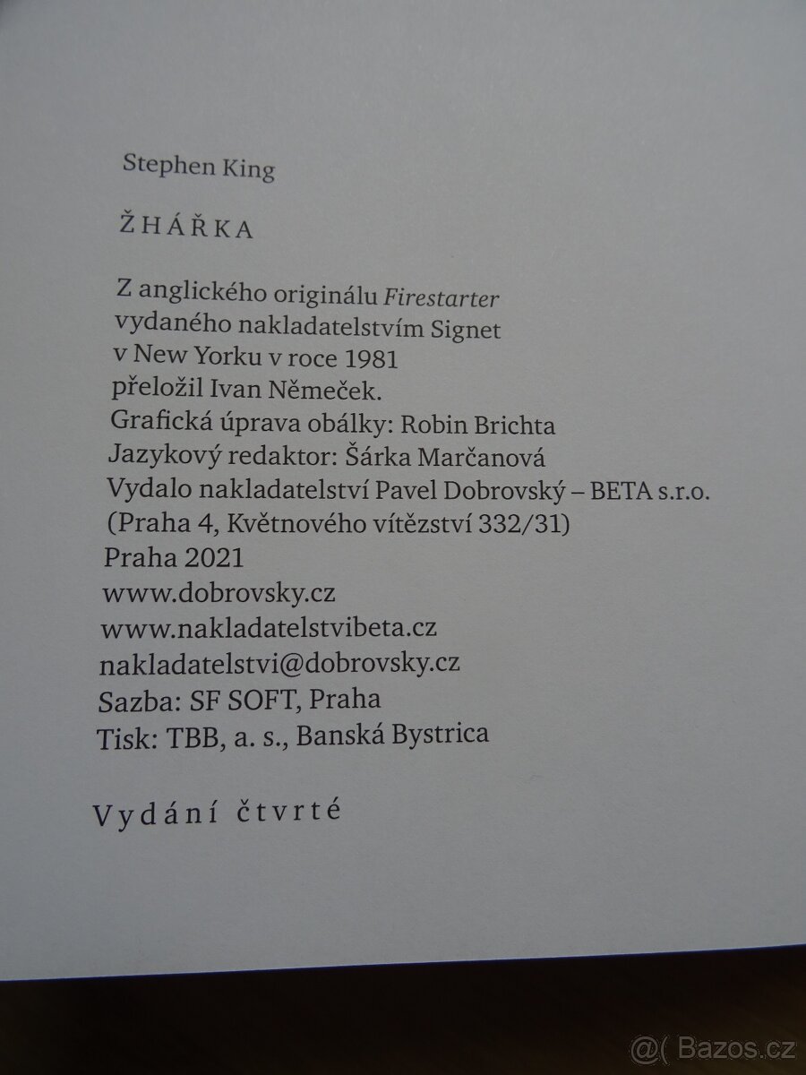Kniha Žhářka - Stephen King - 3