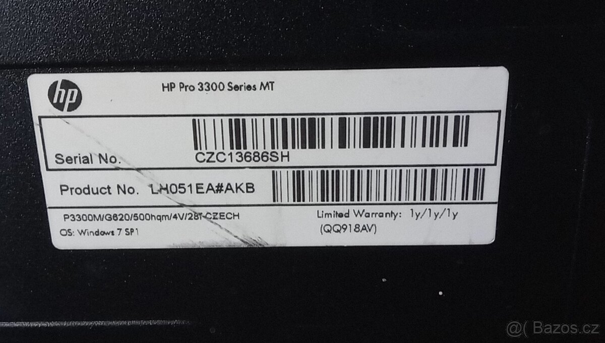 PC HP Pro 3300 series MT - 3