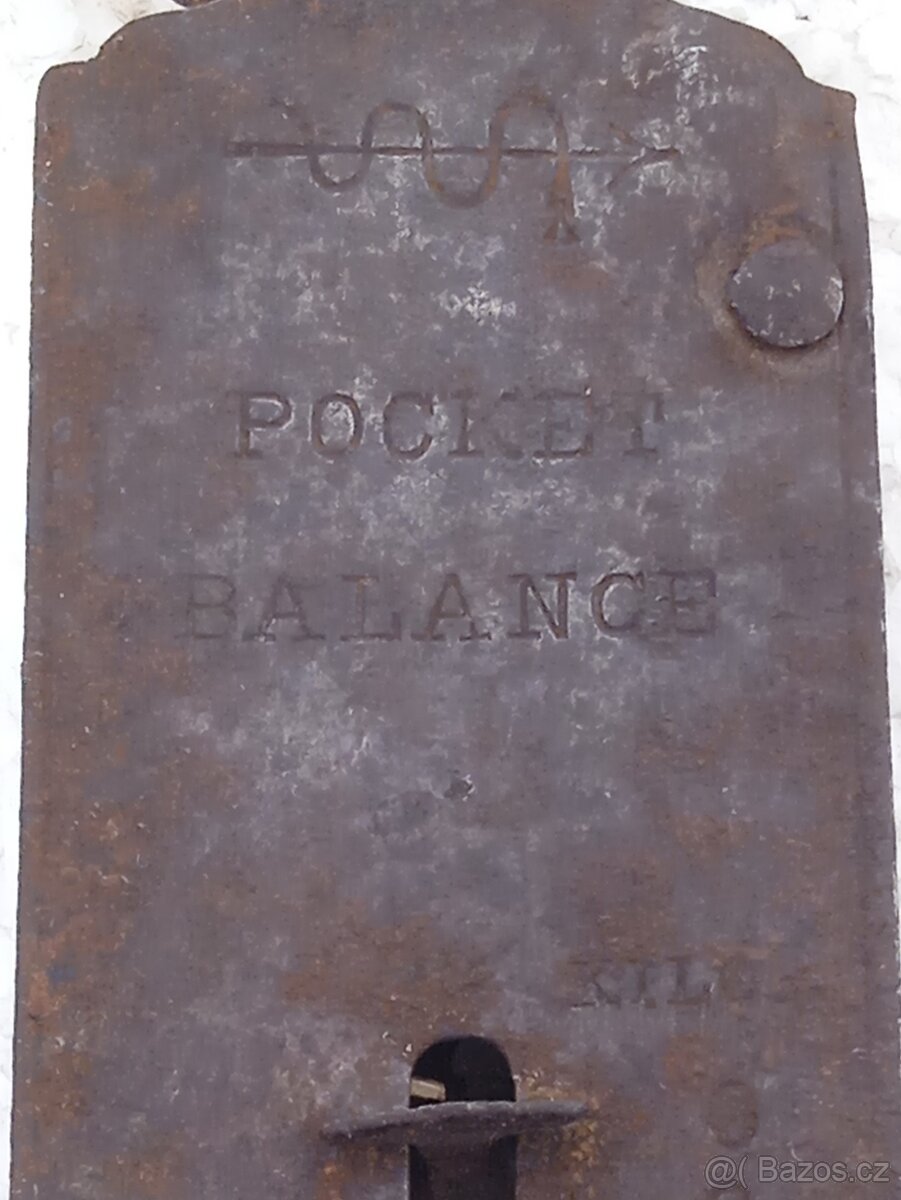 Retro starý kovový mincíř pružinová váha - 25kg - 3