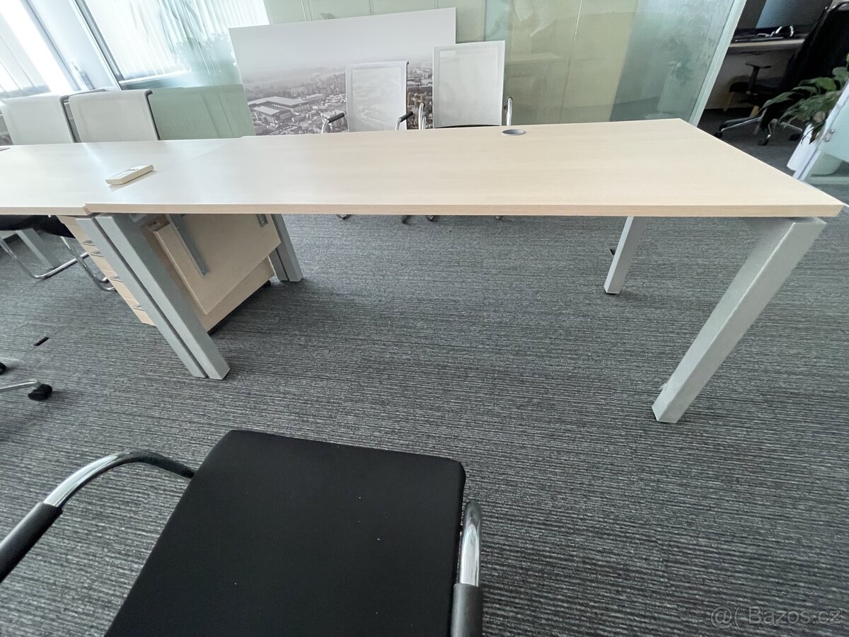 kancelářský, jednací, jídelní stůl 180x80 na kovovém podnoží - 3