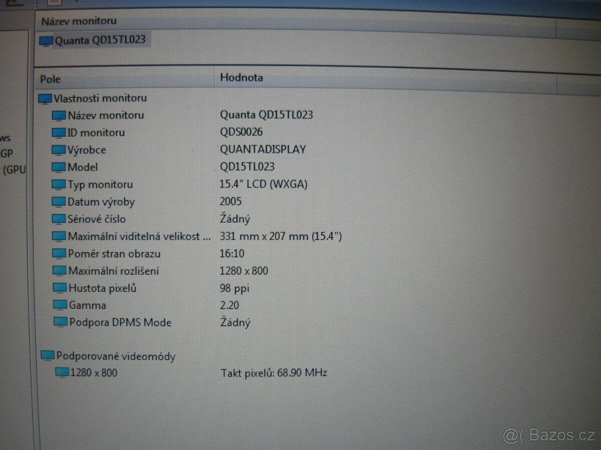 LCD displej 15,4" s vadou 2 - 3