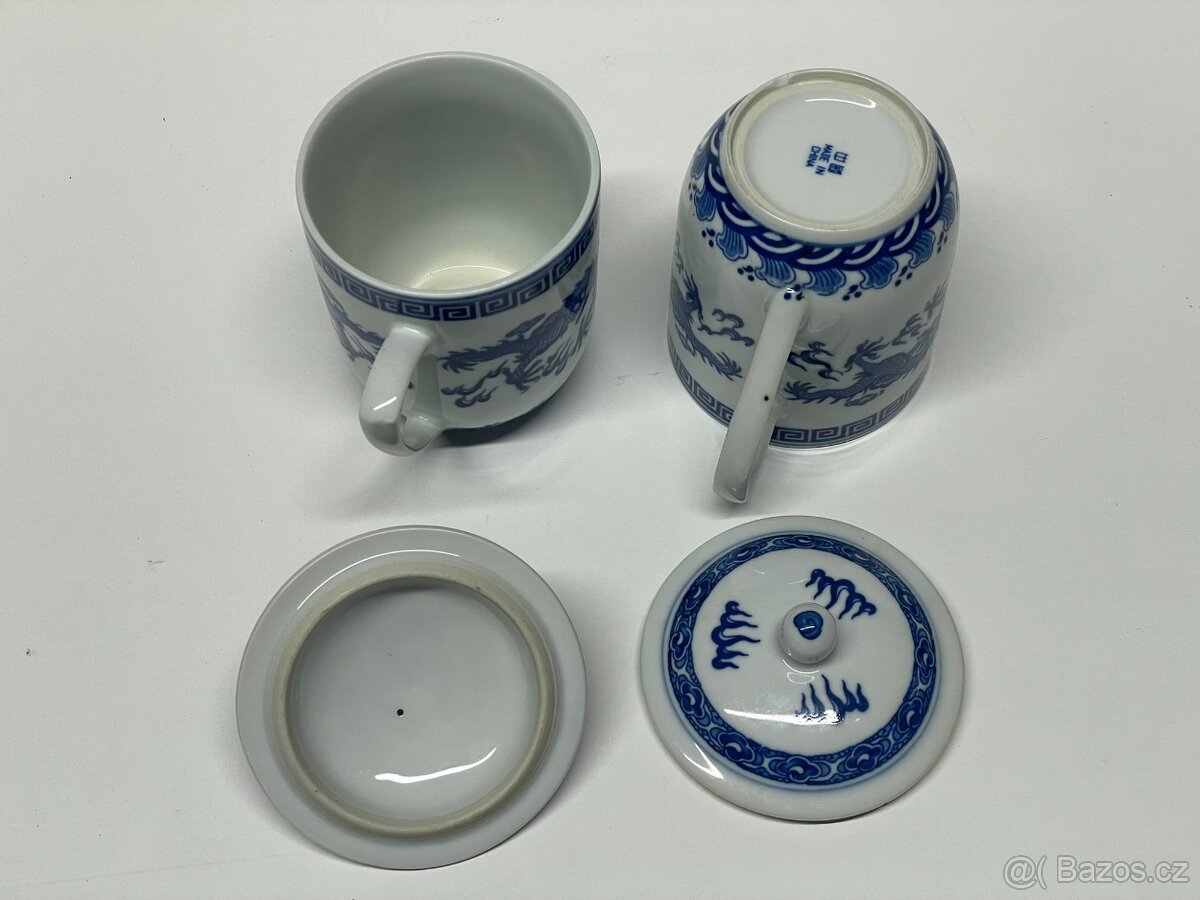 Dva keramické čínské hrnky - 3