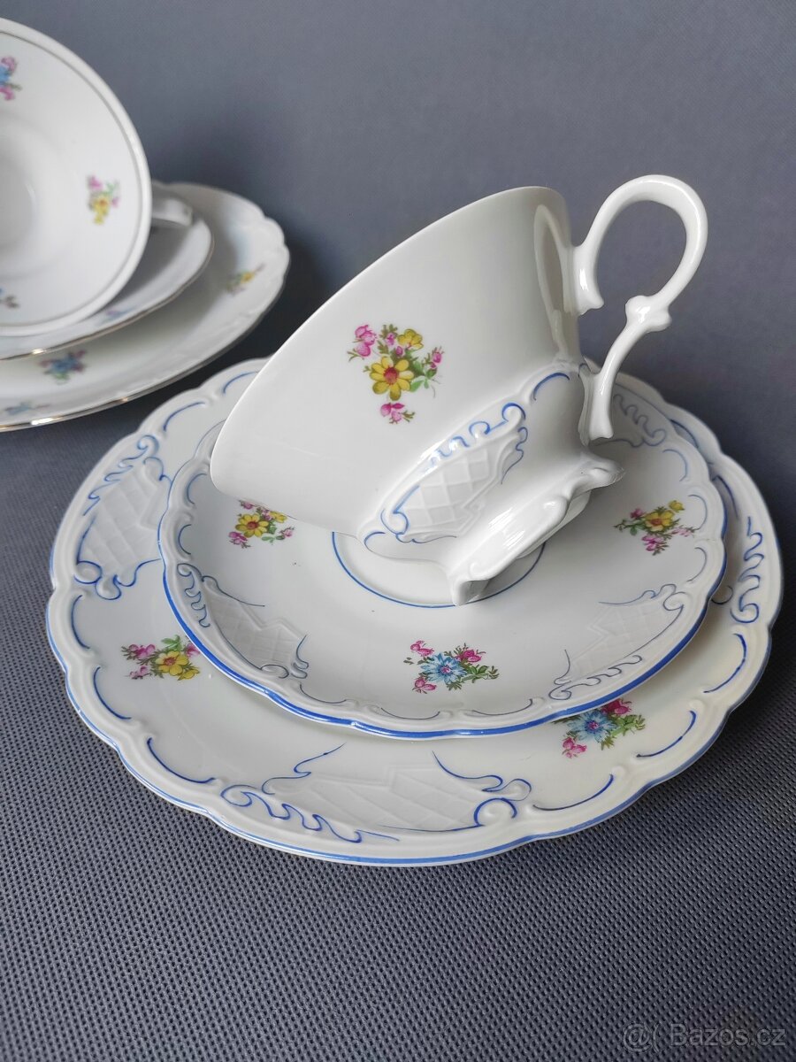 Elegantní porcelánový čajový trio od Carl Alberti 1930-1953 - 3