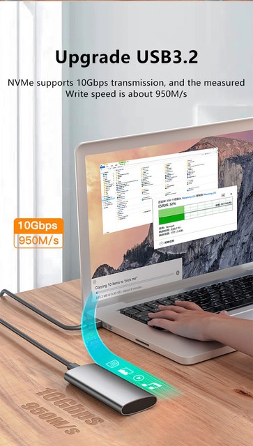 Externí box SSD NVMe M2 10 Gbps USB Typ C 3.1 - 3