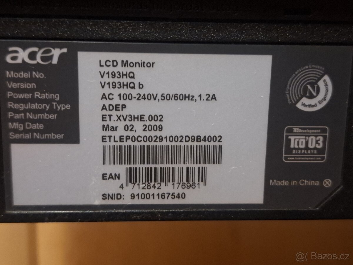 Monitor 18" ACER - 3