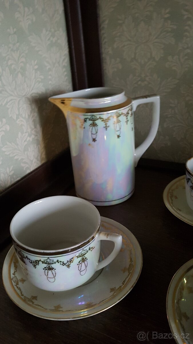 Servis perleťový starožitny - 3