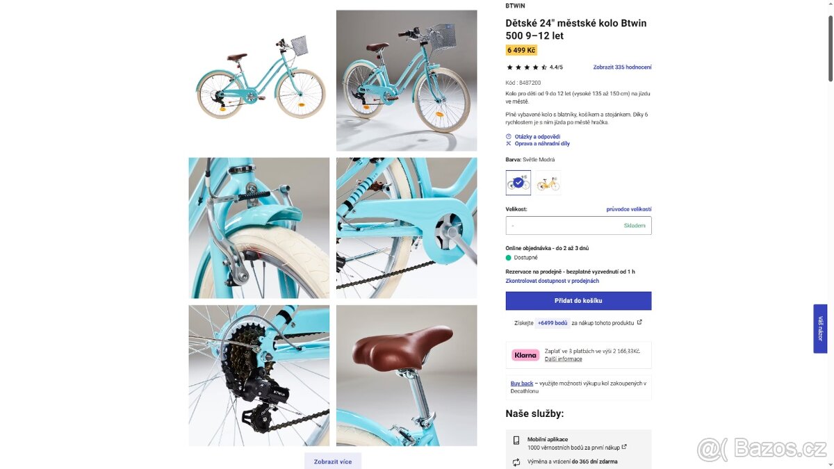 Prodám dívčí městské kolo Btwin 500 24" - 3