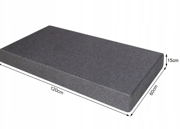 Zahradní polštář na houpačku Costway 120 × 60 × 15 cm – šedý - 3