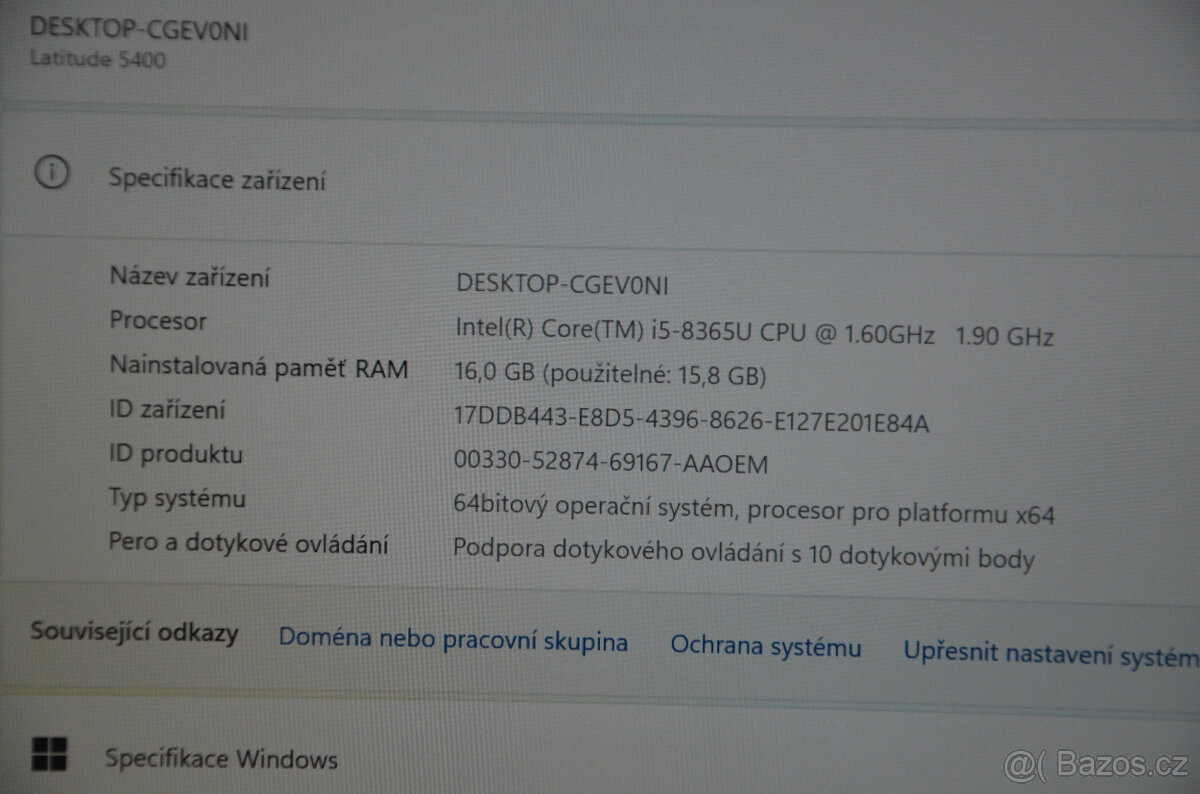 Dell latitude 5400 i5/16GB/SSD 256GB/záruka - 3