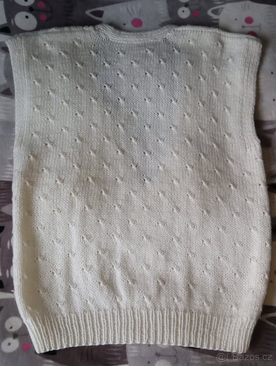 Vesta pletená dámská (retro) - LEVNĚ - 3